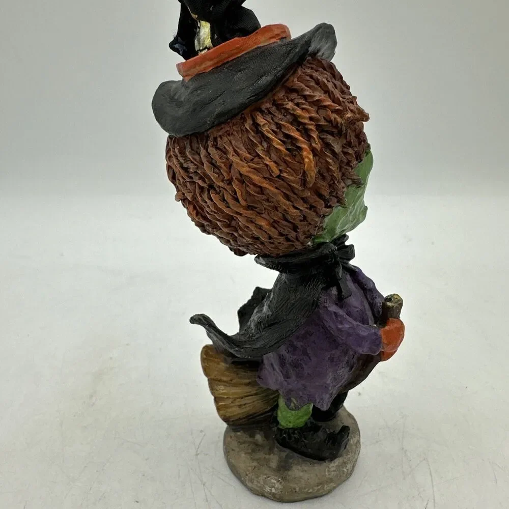 Halloween Evil Witch Figure Figurine Resin Cloth Holiday Decor 7”